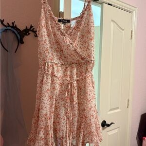 Trixxi Cream and Pink Floral Mini Dress